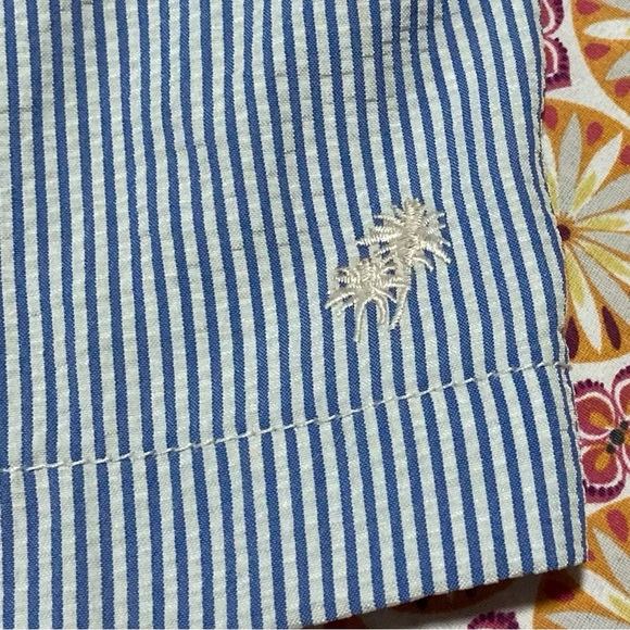 Trunks Brand Classic Blue and White Striped Swim Trunks - Small Flaws - Picture 12 of 13